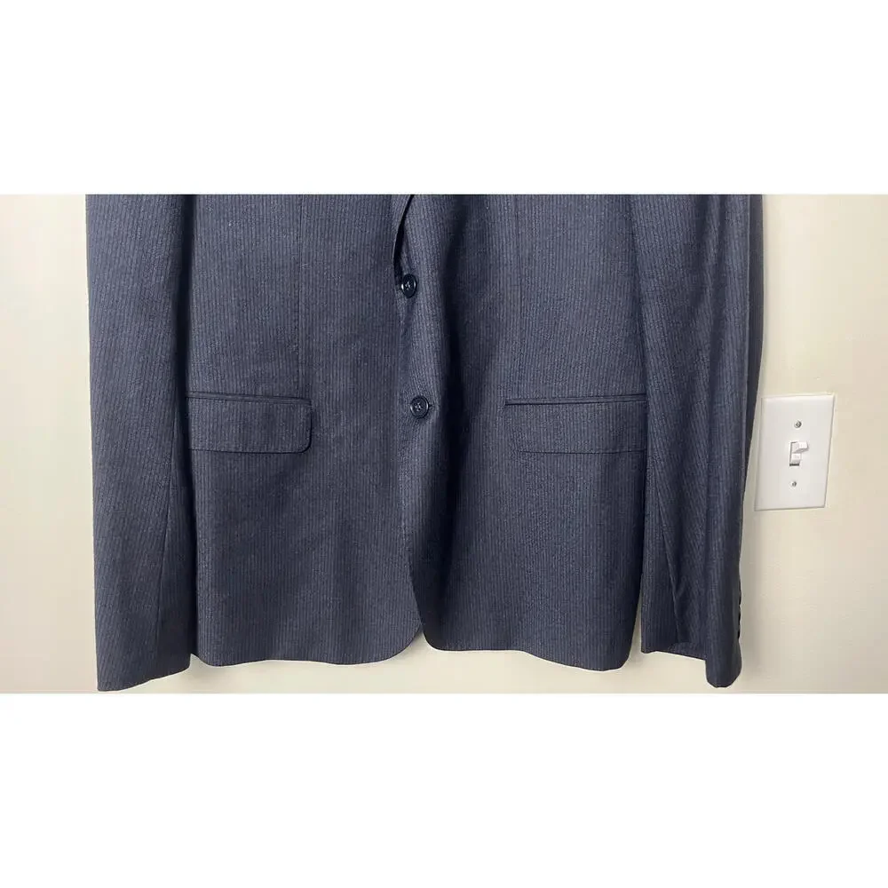 Armani  Collezioni Navy Blue Micro striped  2 Piece Suit Jacket Pants Set - Picture 4 of 16